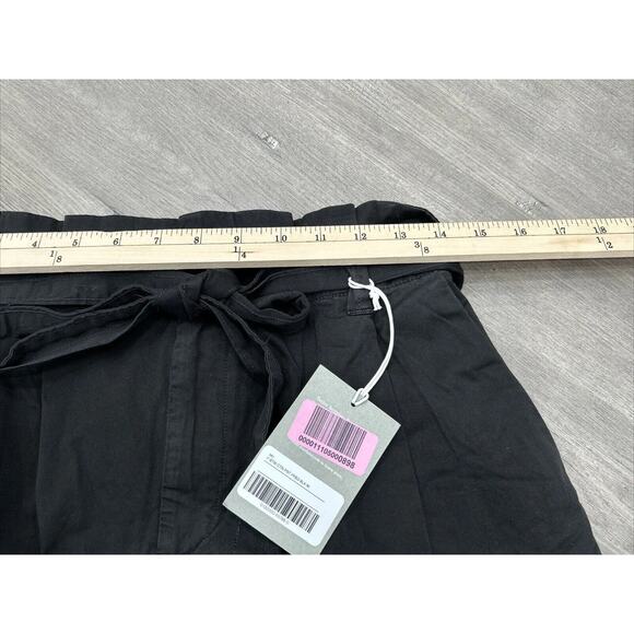 Everlane Womens Size Medium Black The Paperbag Pant Organic Cotton Belted NWT - Picture 8 of 10